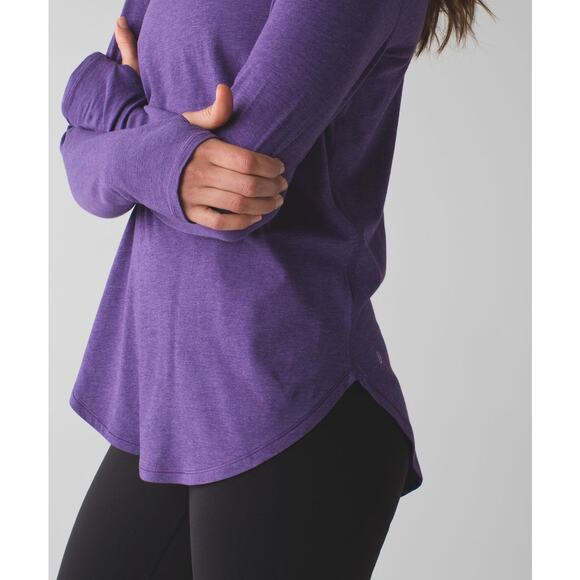 Lululemon Yogini 5 Year Long Sleeve Tee Heathered Bold Violet size 6 - Picture 5 of 10